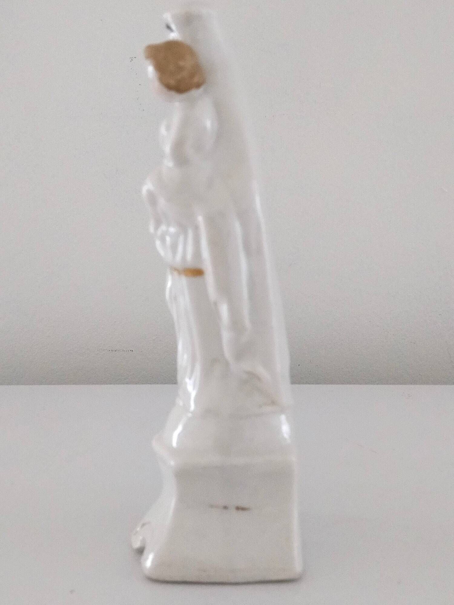 Statuette of the Virgin and Child in porcelain Old Brussels XIX and its niche