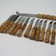 Vintage cheese cutlery, bamboo