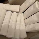 12 embroidered towels.damask fabrics linen silk.