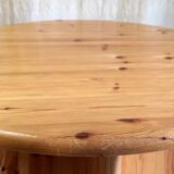 Round coffee table in solid pine - 1970s/80s