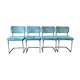 Series of 4 velvet & chrome chairs from the 90