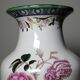 Impressive cracked earthenware vase with polychrome botanical decoration by Wong Lee, 1895, vintage.