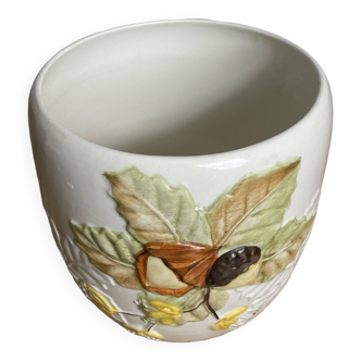 Cache pot en barbotine motif automne