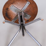 Restored Beech Swivel Piano Stool by Mücke - Melder, Czechia, 1930s