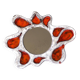 Orange and gray ceramic wall mirror, Vallauris, 1960s
