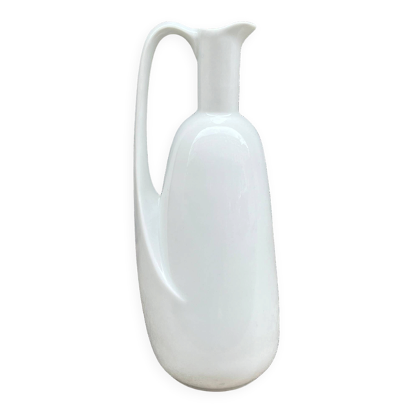 Pichet moderniste vintage en porcelaine blanche