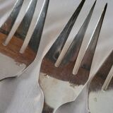 12 Silver Metal Fish Forks Argental