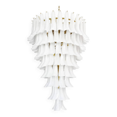 Chandelier en verre de Murano "Selle" givré contemporain dans le style Mazzega par Si