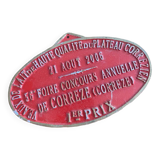 Agricultural competition plaque