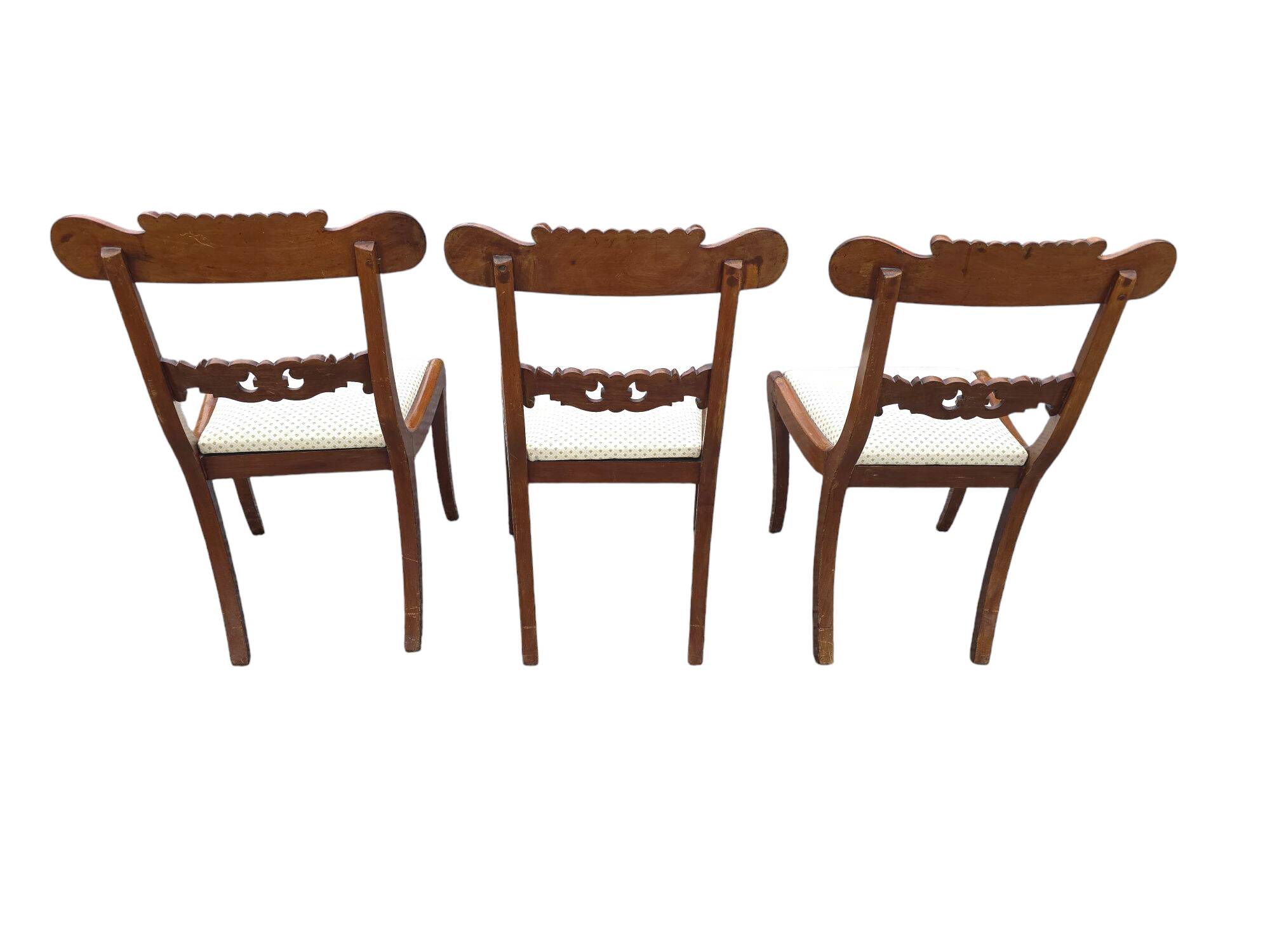 Solid mahogany chairs x 3