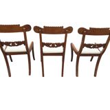 Solid mahogany chairs x 3