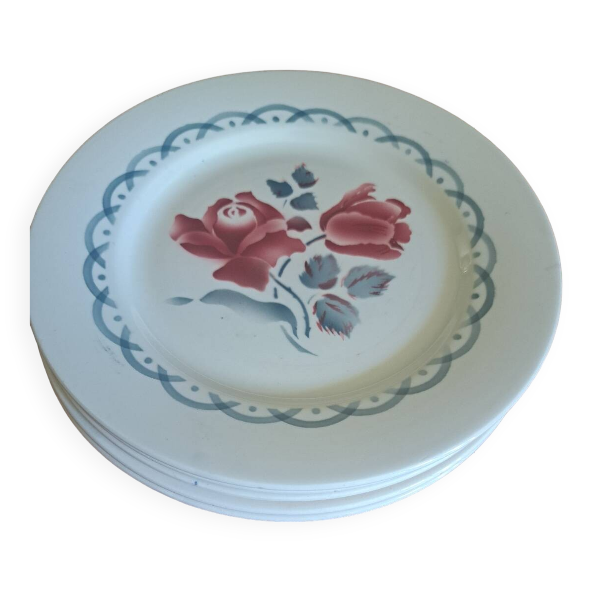 5 vintage digoin cannes plates