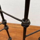 Mid-century brutalist extendable wrought iron floor chandelier, 1960s.