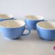 Ensemble de 4 tasses bleue et beige Villeroy et Boch vintage