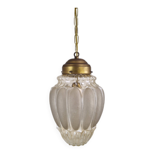 lampe suspendue en verre - murano 1970