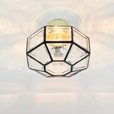 Pair Of Mid Century Glass Ceiling Lights Or Wall Lamps From Limburg, 1960s