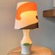 Vintage white ceramic lamp - 1950s / 1960s - Handmade lampshade.