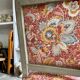 Queen's armchair from the Louis XVI period, Indian fabric.