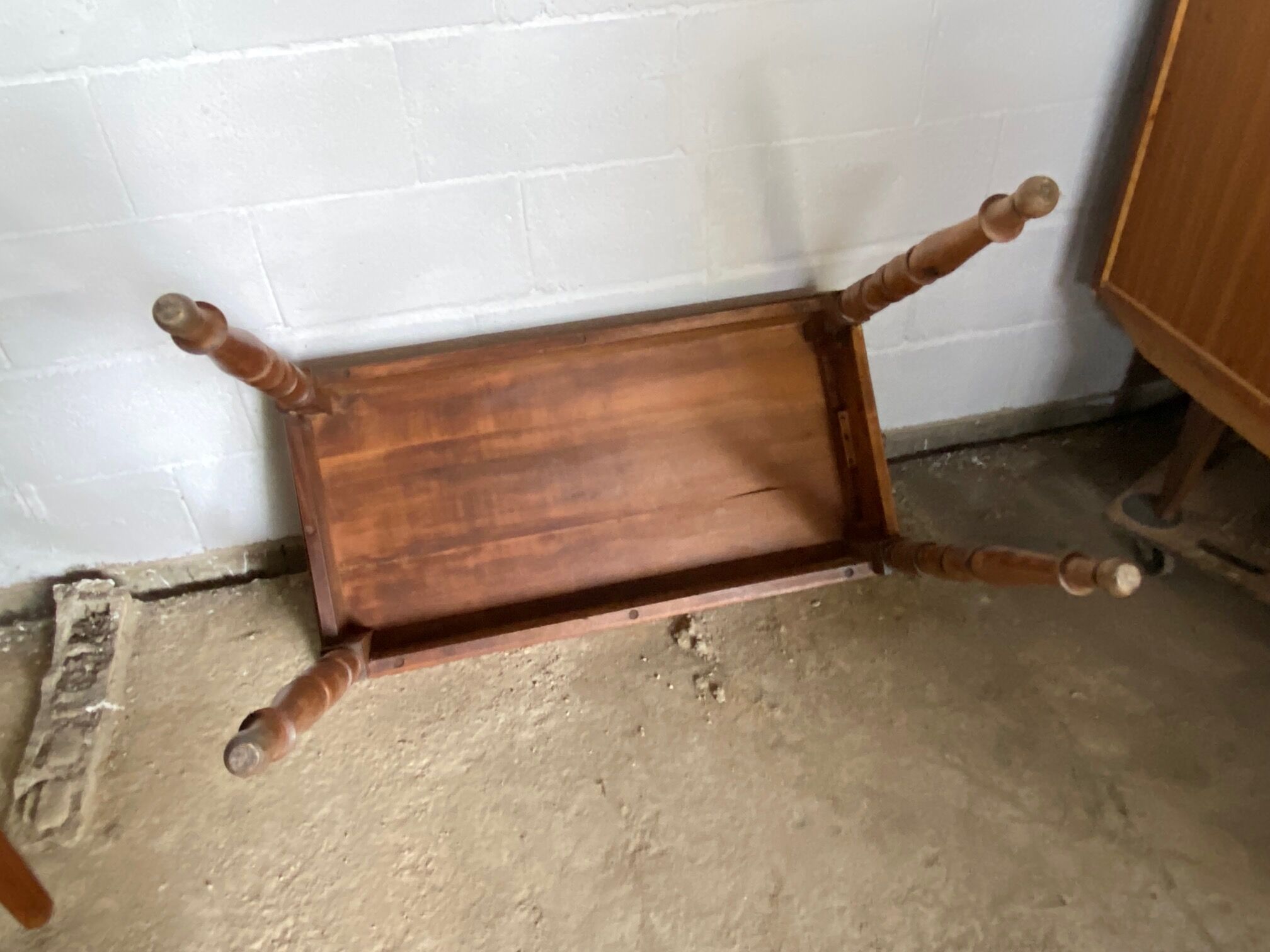 Solid wood desk table turned legs 100x52cm