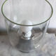 Vintage table lamp in silvered glass, mercury style, and transparent cylinder.