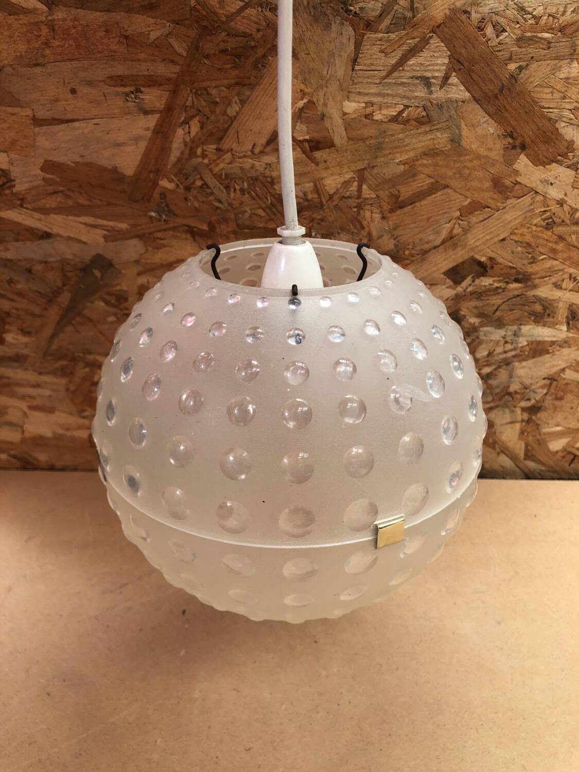 Old rotaflex plexi pendant lamp ball shape 70s vintage