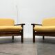 Vintage brutalist lounge chair set, 1960s