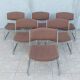 Set of 6 vintage low chrome metal chairs