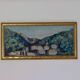Original mid-century Swedish oil on panel "Village" by Bertil Wahlberg.