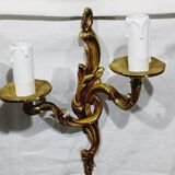 Bronze wall light triplet