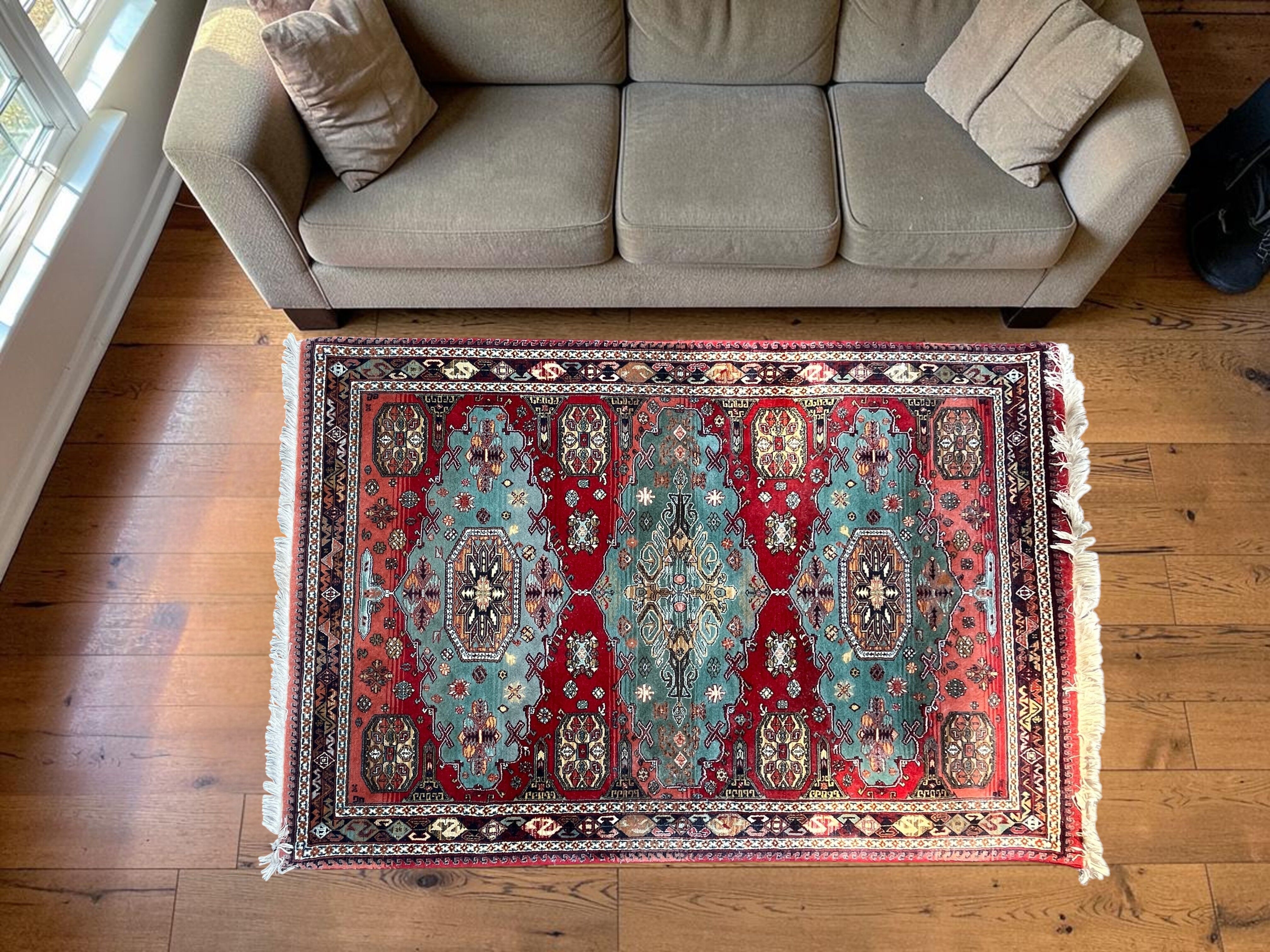 Talish carpet Caucasus pure virgin wool 20th century