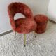 Chaise et pouf moumoute années 70