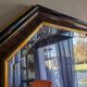Octagonal vintage marbled mirror brown 61 x 82 cm