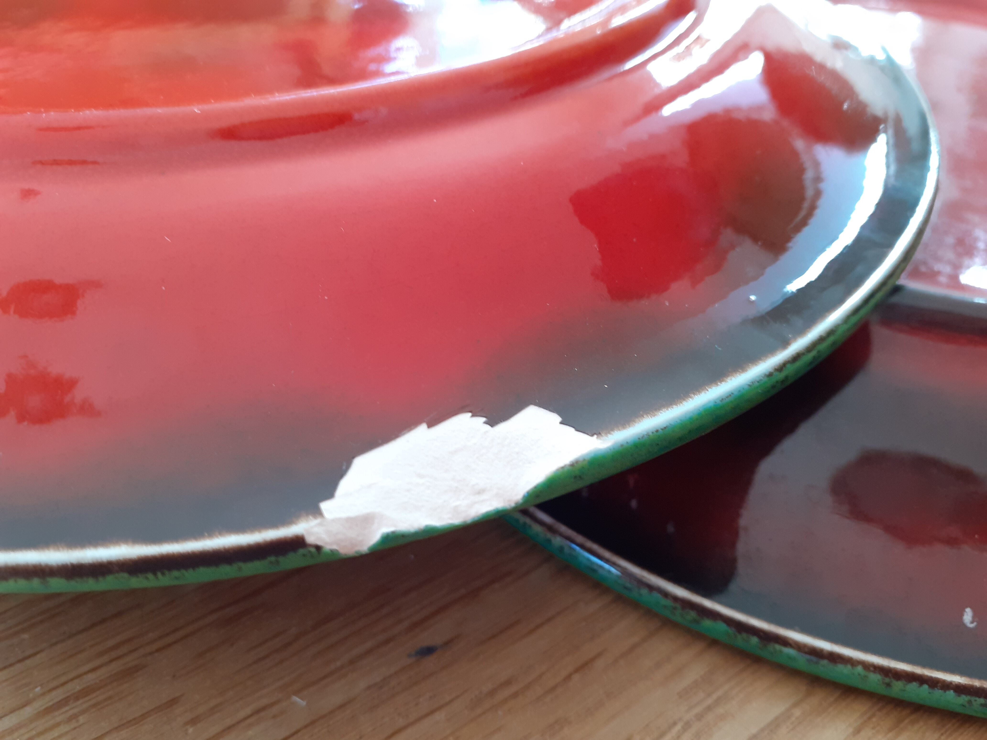 Set of 5 plates Gallo Piroschka Villeroy and Bosch green and red