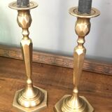 Pair of brass candlesticks