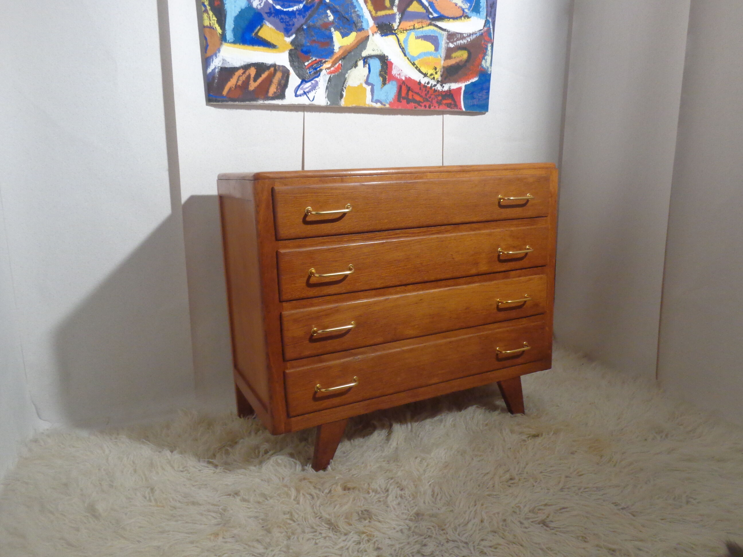 Vintage commodity of the 50s feet light oak compass