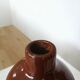 Vintage Brown Glazed Ceramic Vase: Tall Minimalist Bottle Form
