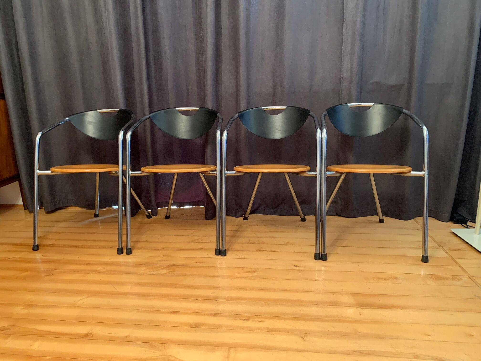 Set of four Plurima chairs, Italy, 1980s