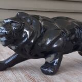 Lion noir en faïence