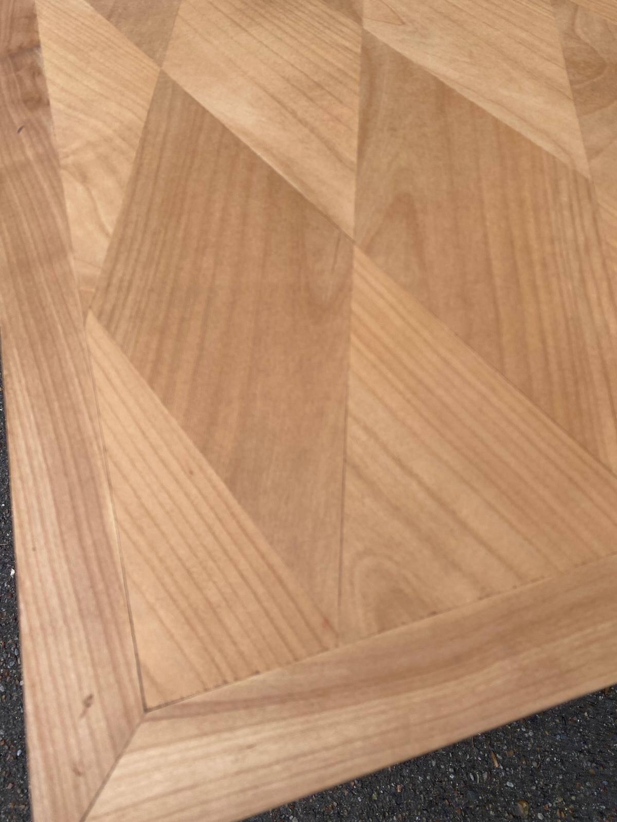 Renovated 1950s wooden Art Deco extendable dining table.