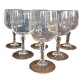 Mikasa wine glasses model Matignon, in clear engraved crystal.