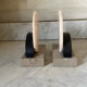Pair of Art Deco marble and onyx bookends