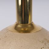Philippe Barbier lamp travertine brass Hollywood Regency