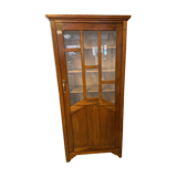 1940s school library in light oak with glass door and shelves