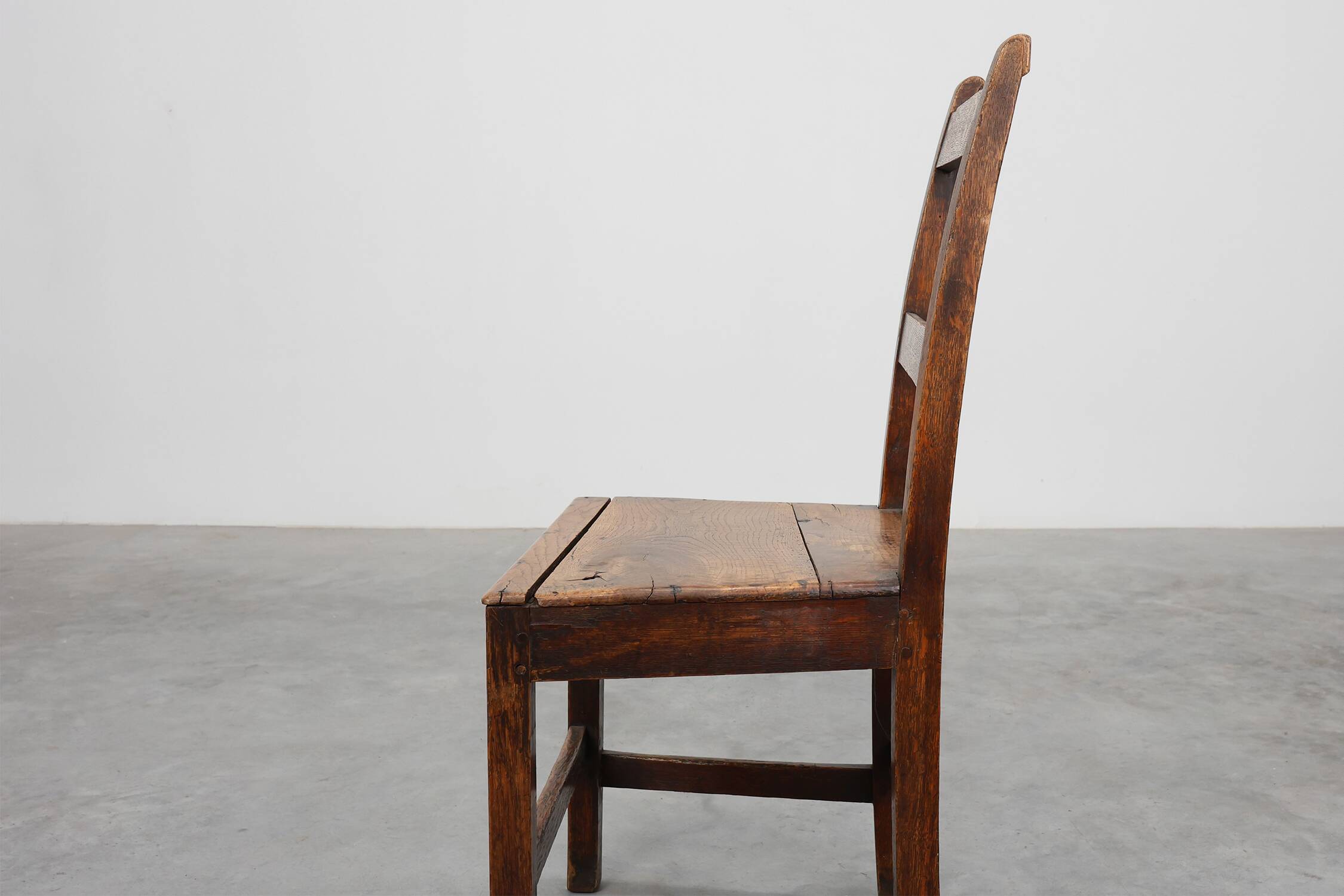 Antique oak late 19th century oak side chair, Belgium