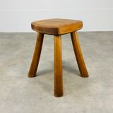 Brutalist stool solid wood deco chalet