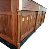 Grand comptoir d’apothicaire Art déco antique en acajou et comptoir de pharmacie en marbre noir, 1909