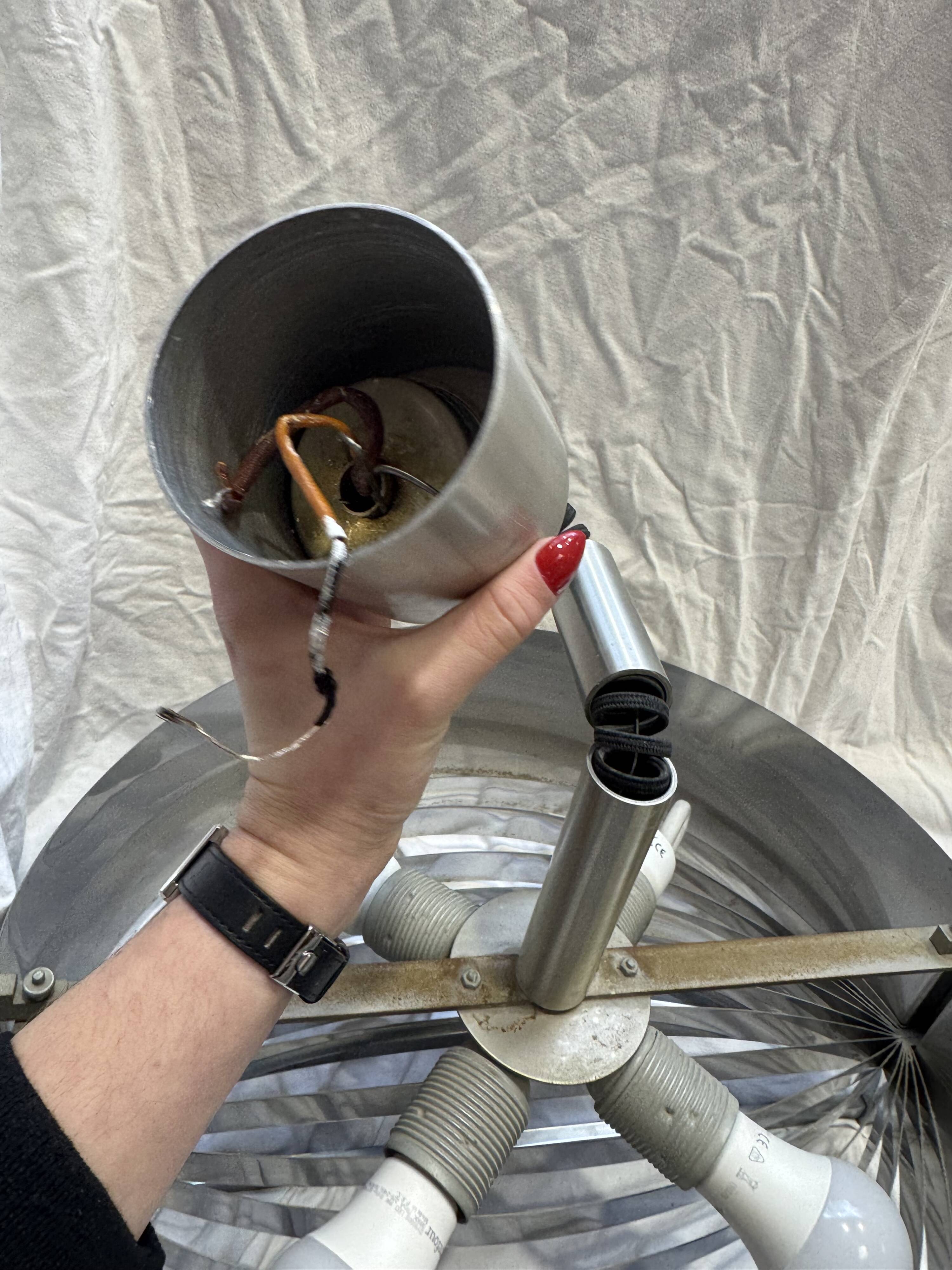 Brushed steel suspension