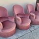 Série de 4 Fauteuils crapauds en velours ancien 1930s
