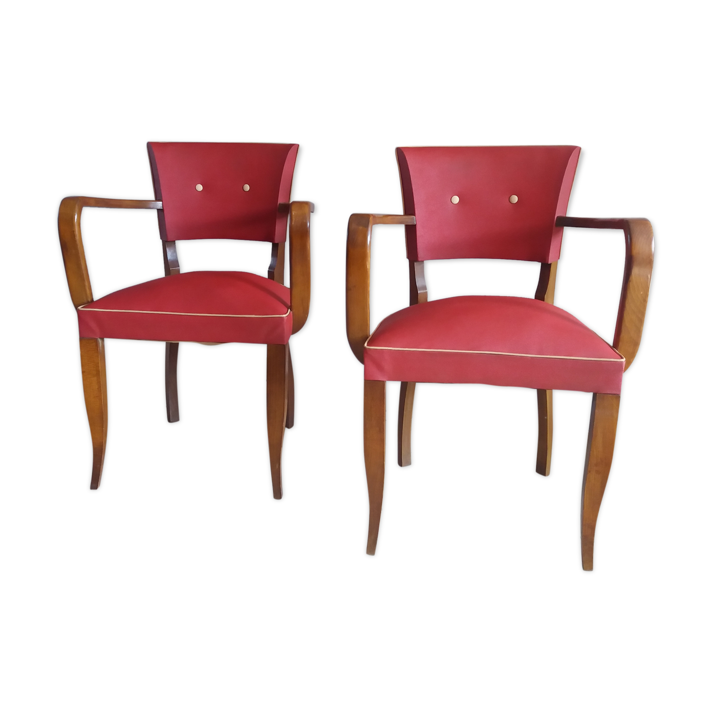 Red armchairs