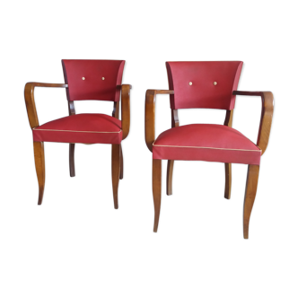 Red armchairs